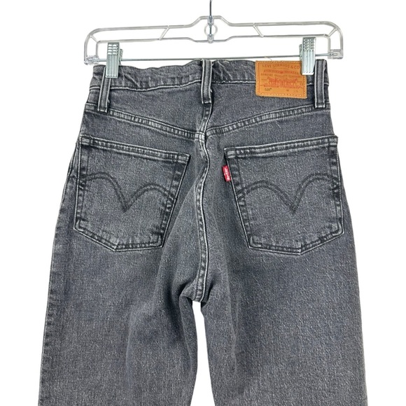 LEVI’S Washed Black 501’s Button Fly Straight Leg Jeans 36200-0014 Crop W24 L26 - Picture 7 of 15